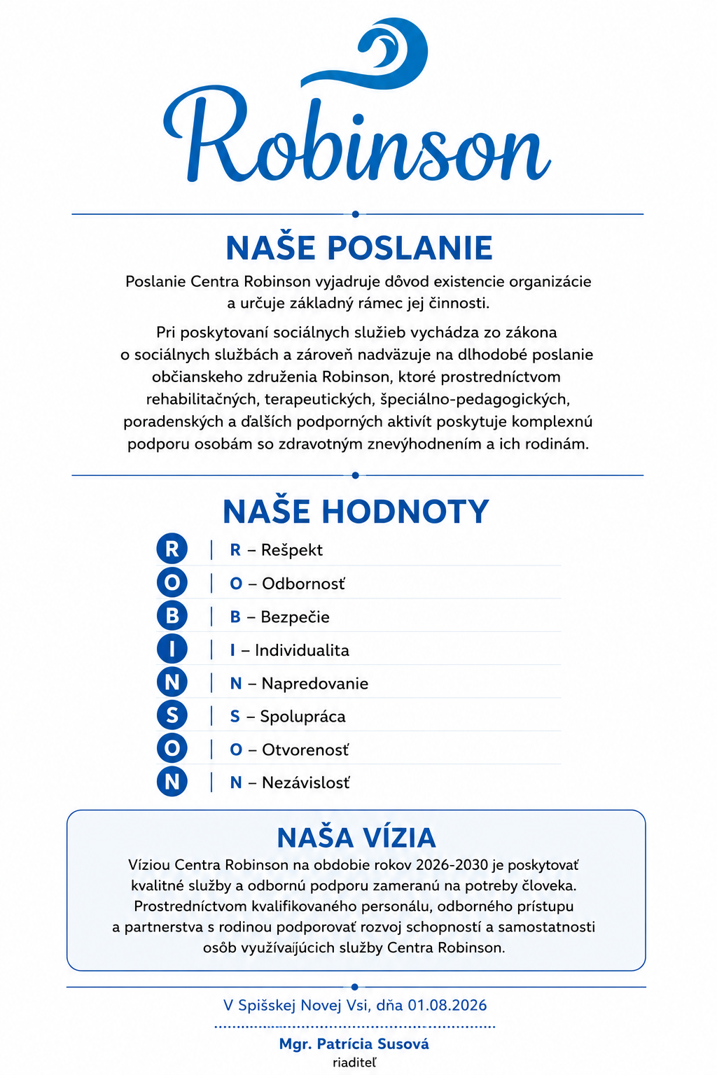 Vízia centra Robinson Spišská Nová Ves